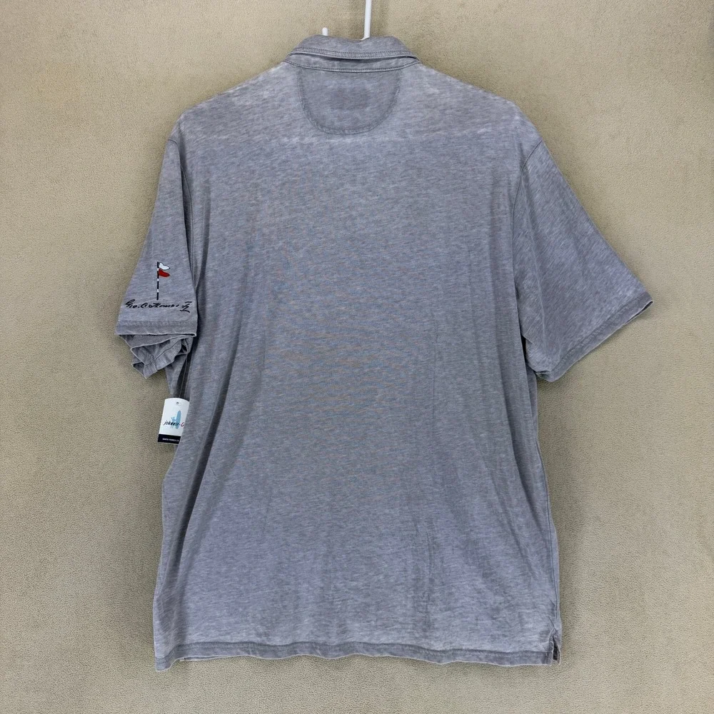 Johnnie O Mens‎ XLarge Hangin Out Golf Polo Shirt Steel Grey Pocket Embroidered